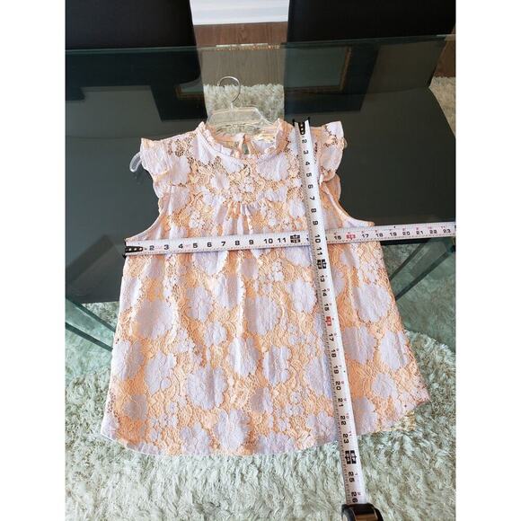 Monteau Women's Beige Floral Nylon Turtleneck Ruffled Sleeveless Top Blouse M - Picture 9 of 11